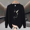 Premium Heavyweight Cotton Hoodie Men Women Winter Warm Oversized Cat Print Long Sleeve Sweatshirt