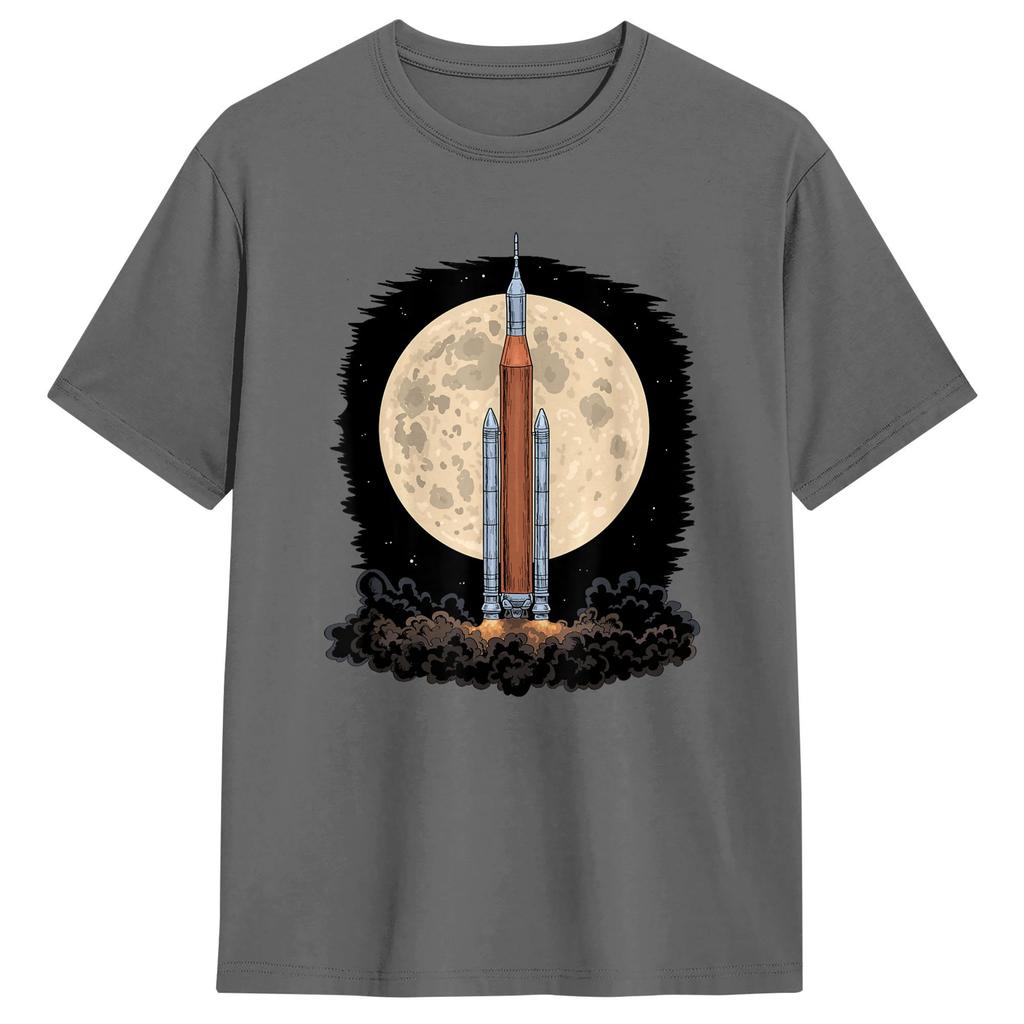 Artemis 1 SLS Rocket Launch Mission To The Moon And Beyond T Shirts Cotton Tops Short Sleeve Round Neck Tees Original TShirt