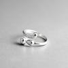 925 Silver Jewelry Individuality Fashion Aesthetic Accessories Female Small Fresh Cat Opening Rings R148