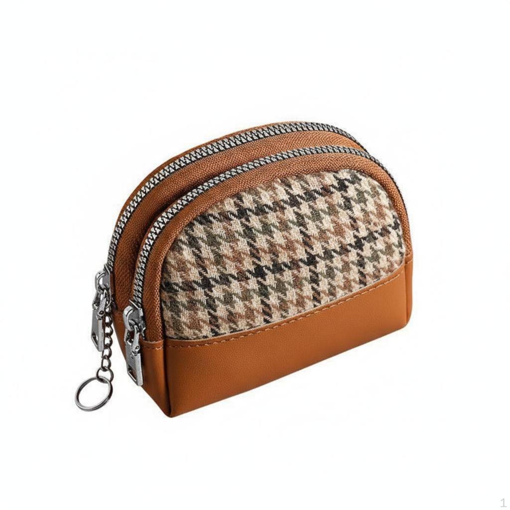 Mini Wallet Compact Zipper Pouch Retro Design Change for Students, Adults, Daily Use,