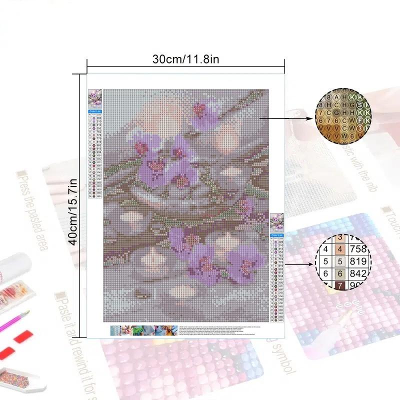 5D Diamant farbige Orchidee Kreuzstich Anzug Diamant Stickerei Mosaik Diamant Landschaft Mosaik Diamant Landschaft Home Dekoration