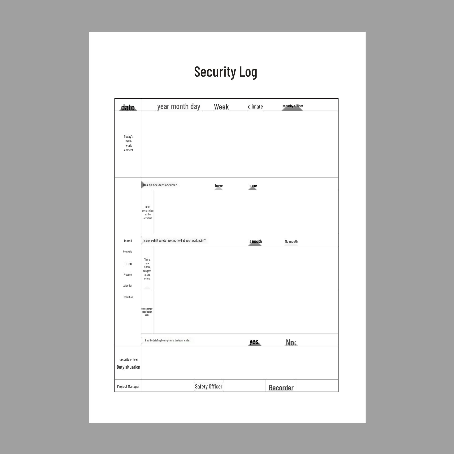 

Журнал строительства формата А4: Двусторонний дневник управления зданием и безопасности для надзора на объекте.