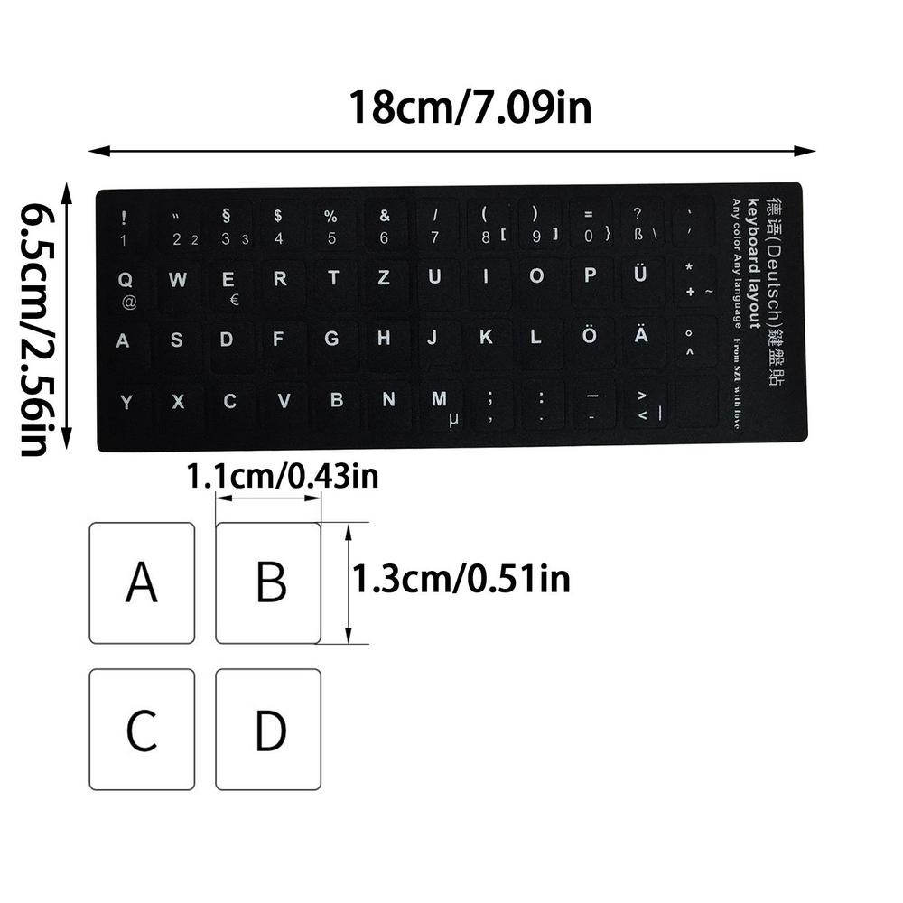 

Letter Keyboard Stickers Russian Spanish French German Alphabet Layout Sticker Black Sticker For Laptop Desktop PC Computer #W0 жовтий