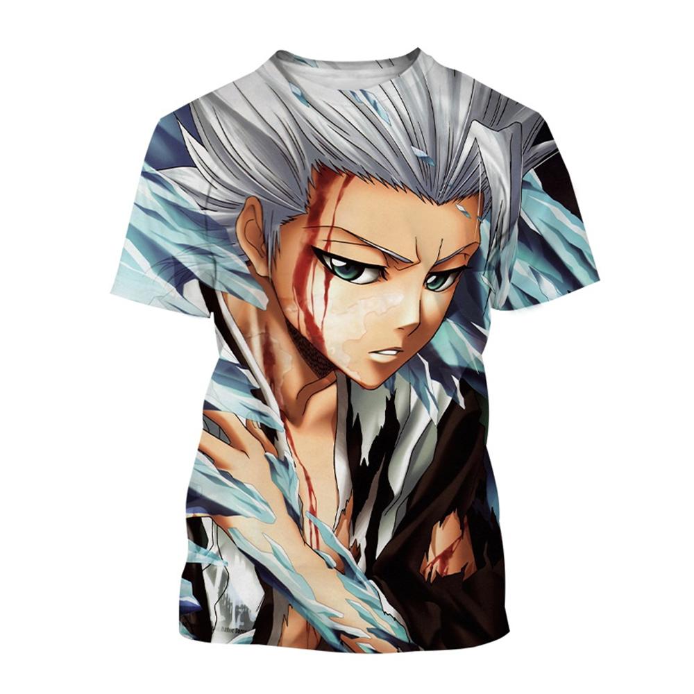 Sommer Rundhals 3D Japanischer Anime Bleach Aufdruck Top Modisch Lässig Kurzärmelig Kinder Jungen T-Shirts