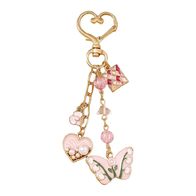 Fashion Butterfly Keychain Charm Multifuntional Bag Charm Key Accessory Alloy Texture Suitable for Key and Fashion Bags