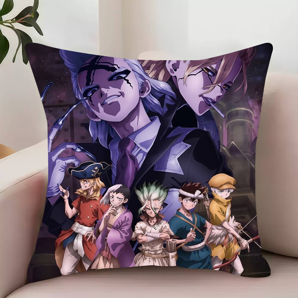 Bilibili D-Dr.STONE 4 Anime Pillow Case Decor Protective Covers Comfortable Soft for Sofa Living Room Home Office