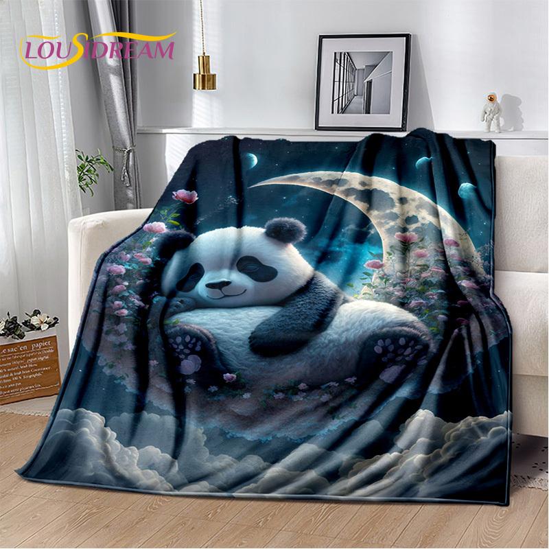 3D Dream Animal Cartoon Panda Cute Blanket,Soft Throw Blanket for Home Bedroom Bed Sofa Picnic Travel Office Cover Child Gift