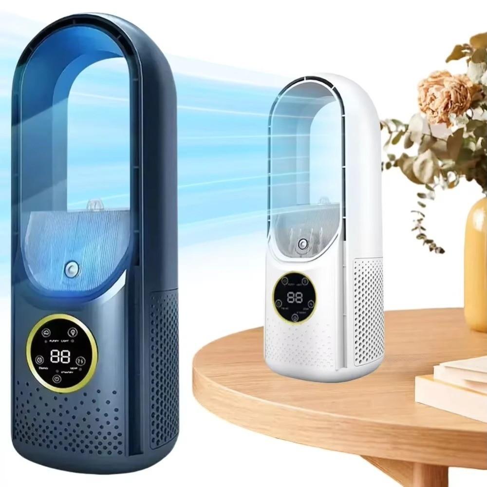 6 Speed Control Electric Fan Timer Function Leafless Desk Fan Portable Desktop Air Cooler