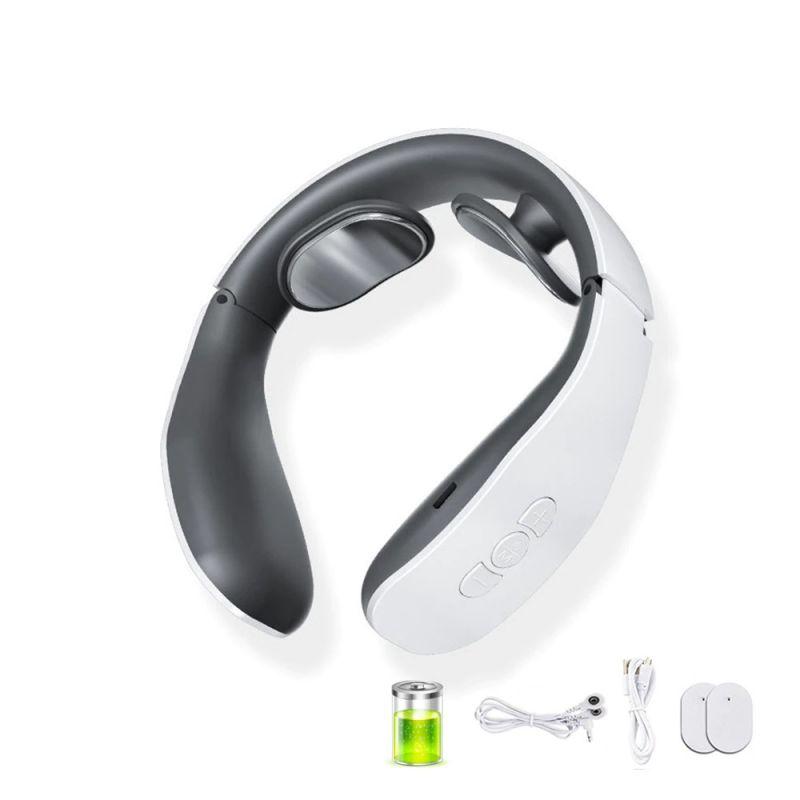 Electric Neck and Shoulder Pulse Massager 6 Mode 9 Levels Adjustable Heat Cervical Vertebra Relax Pain Relief Kneading Machine