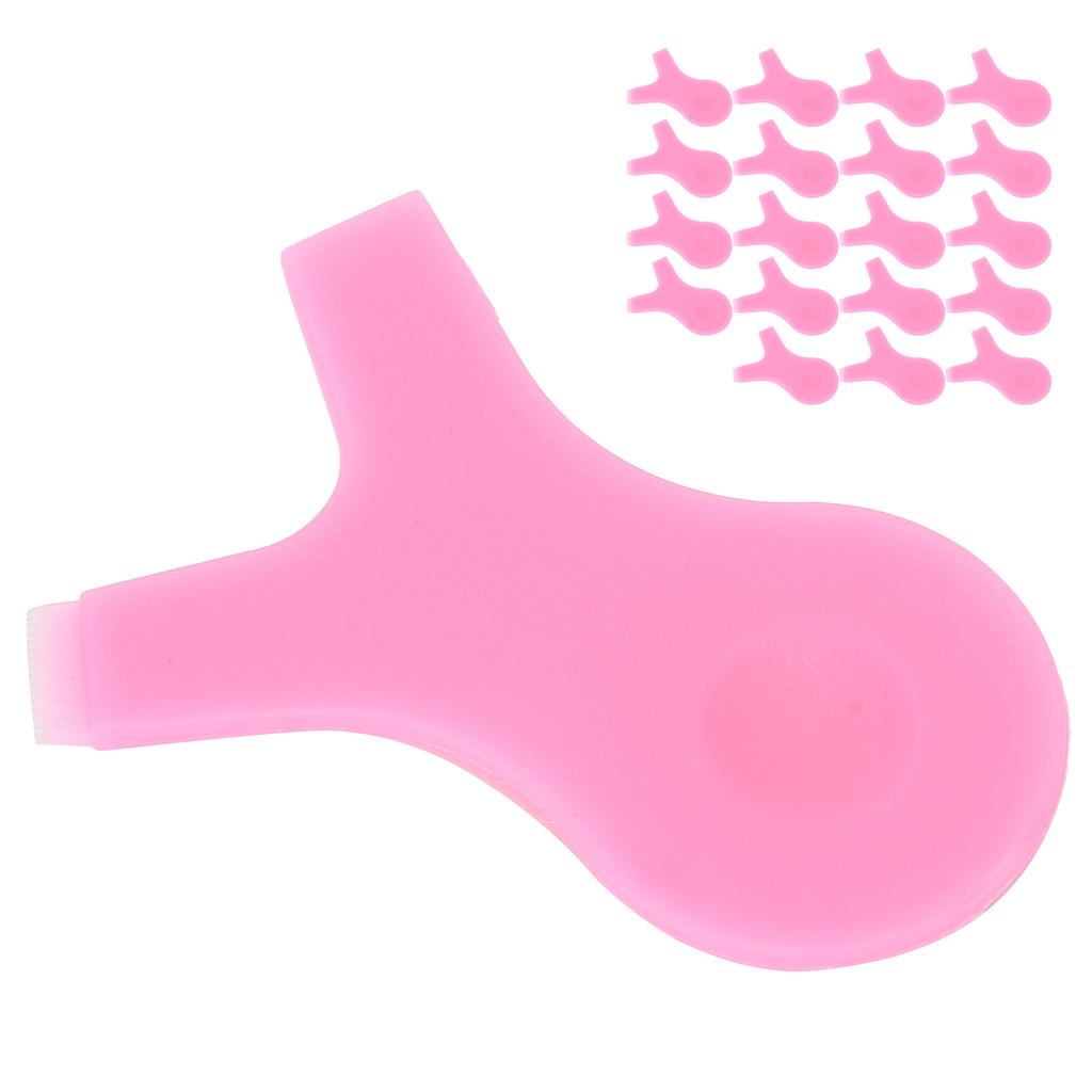 20pcs Eyelash Lift Brush Y Shape Eyelash Grafting Comb Curler AntiSlip Lash Perming Tool(Pink )