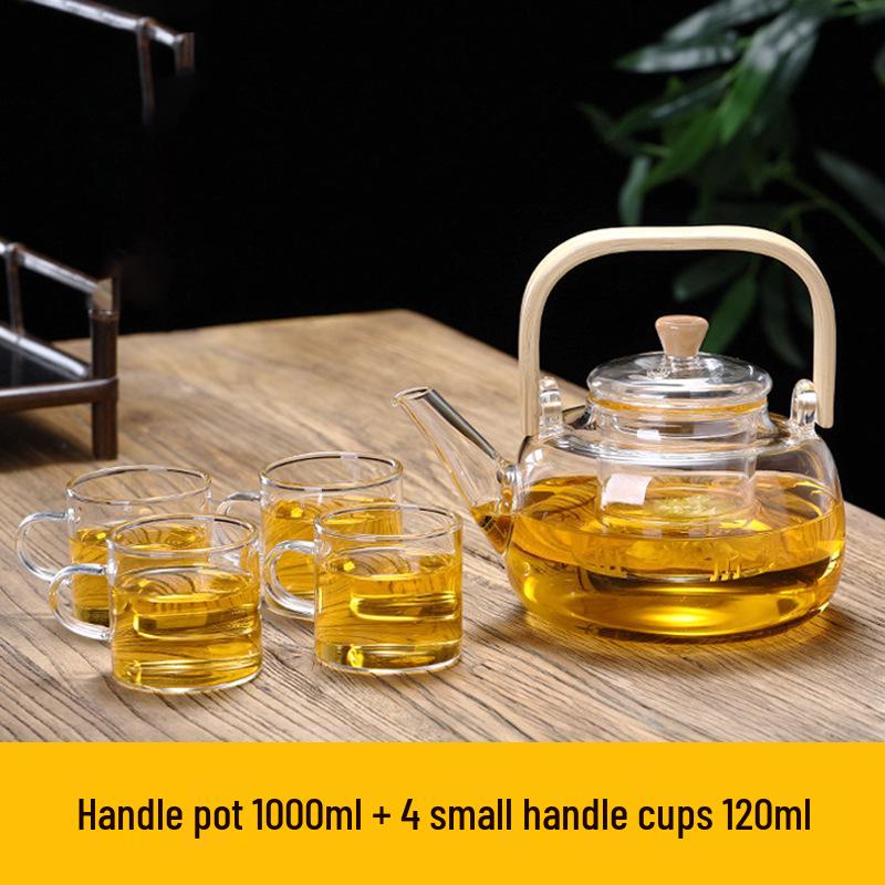 High Borosilicate Glass Teapot with Handle and Pearl Cotton Packaging