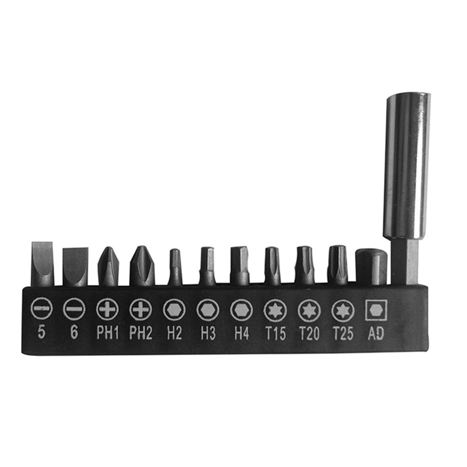 Набор электрических отверточных бит, 12 штук, для универсального применения, ремонт электроники чёрный