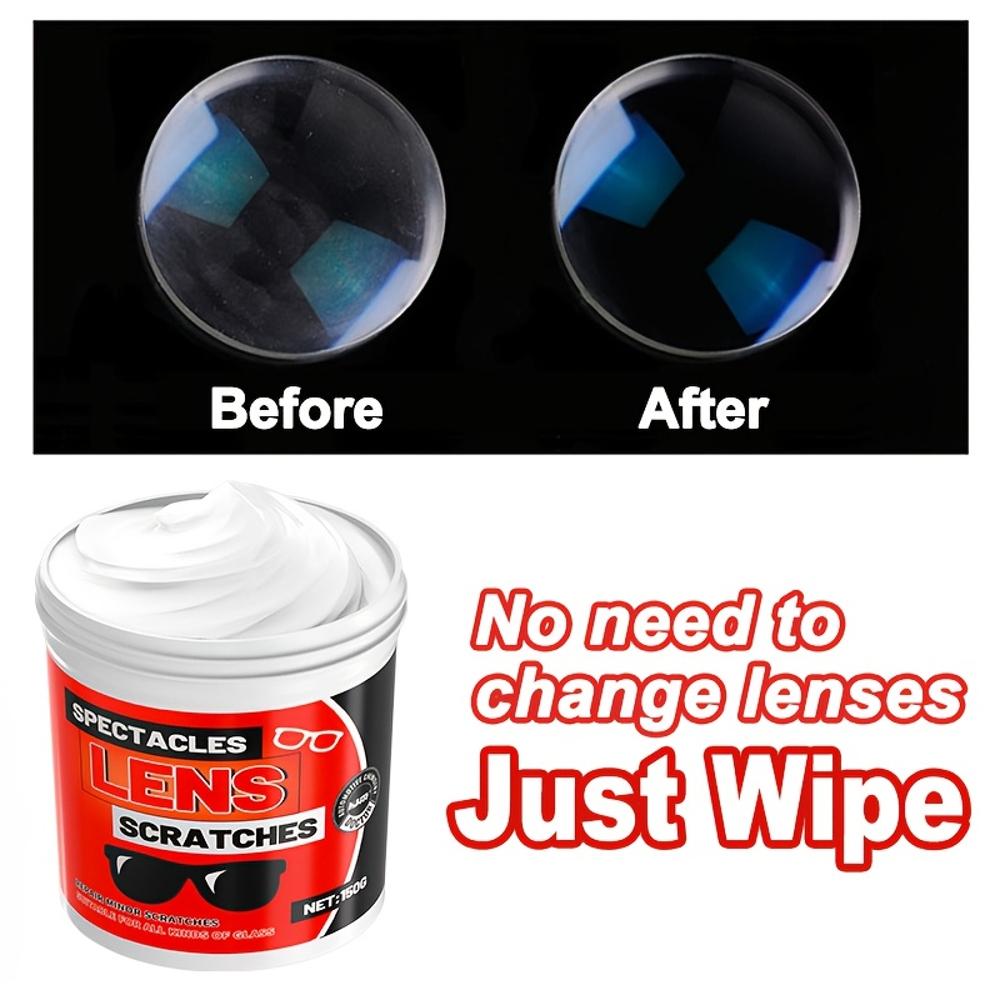 KJM Scratch Repair Wax Kit - 5-Second Lens Restoration, No-Damage Headlight Repair, Polishing Effect for Glasses & Eyewear, Clea