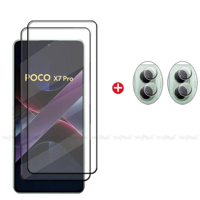 6-in-1 For Xiaomi Poco X7 Pro Glass For Poco X7 Pro Tempered Glass Protective Full Screen Protector For Poco X7 Pro Lens Glass