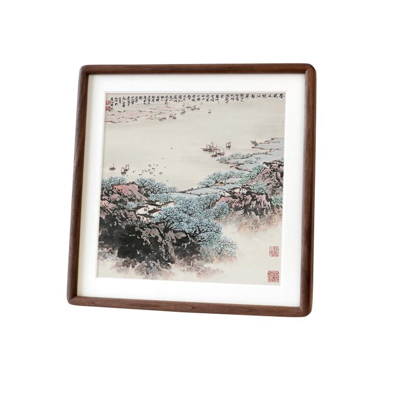 Solid Black Walnut Mortise and Tenon Frame for Chinese Calligraphy and Painting, Model D