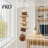 Safe Bird Biting Toy Parrot Chew Toy, Pine Cone Wooden Blocks Enrichment Cage Accessories for Small Medium Parrots Foraging Soft And