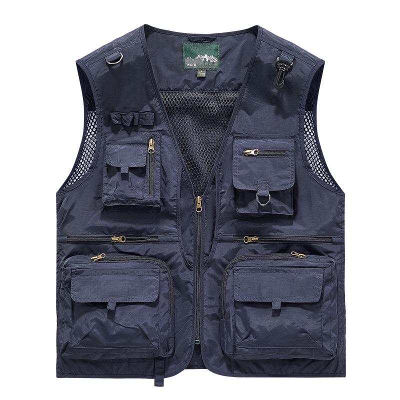 Men's Multi-pocket Mesh Vest for Spring & Autumn - Versatile for Fishing, Photography, and Outdoor Activities