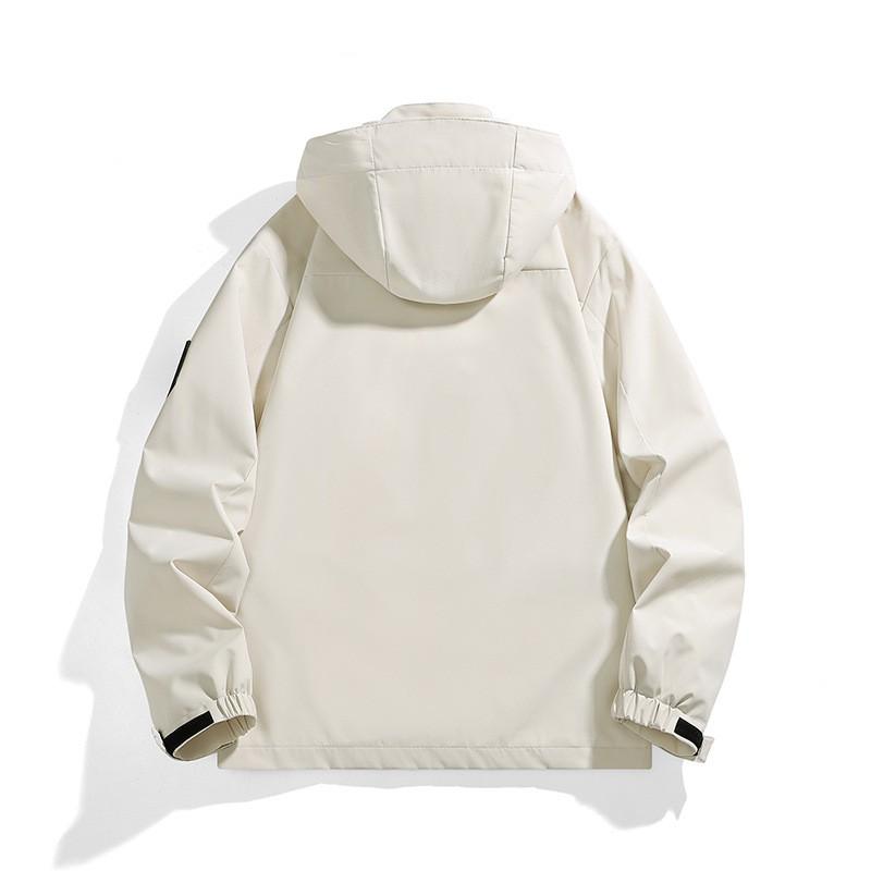 Mens Outdoor Waterproof Windproof Jacket Unisex Solid Color Hiking Camping Sport Coat