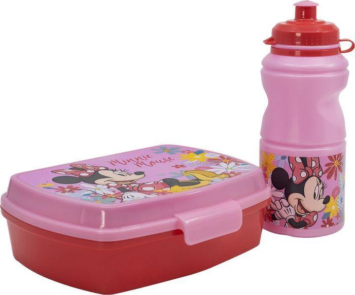 Set bouteille et boîte à sandwich - Disney - Minnie - 380 ml - Plastique alimentaire - Antidérapant