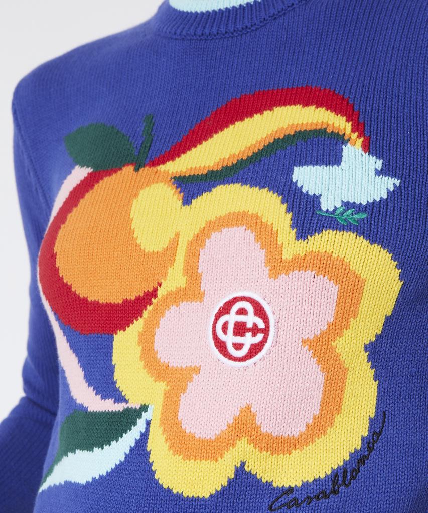Kasabeullangka (W) Le Pouvoir Des Fleurs Intarsia Jumper Blue