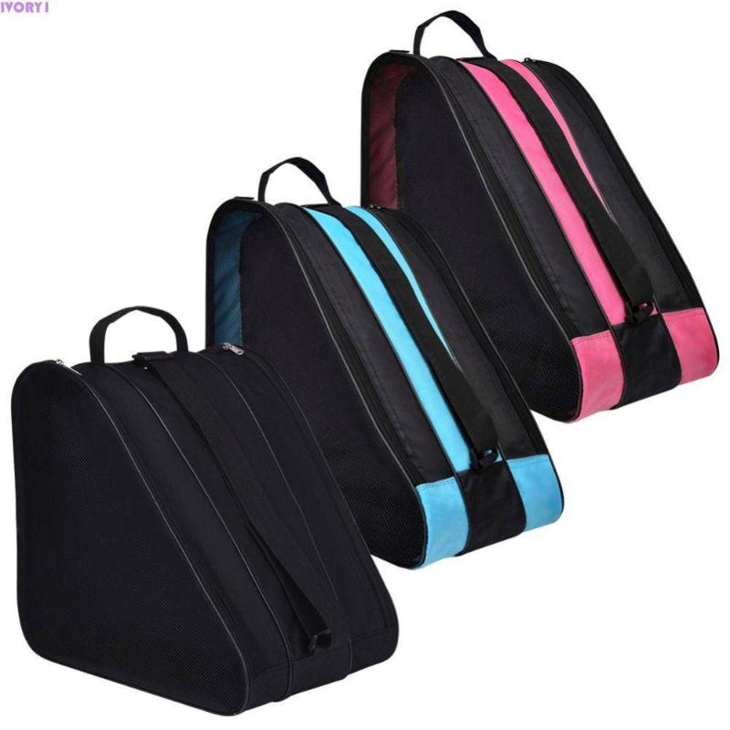 Roller Skates Bag, Large Capacity Oxford Cloth Skating Shoes Bag, Skating Accessories Carry Case 3 Layers Breathable Ice Skating