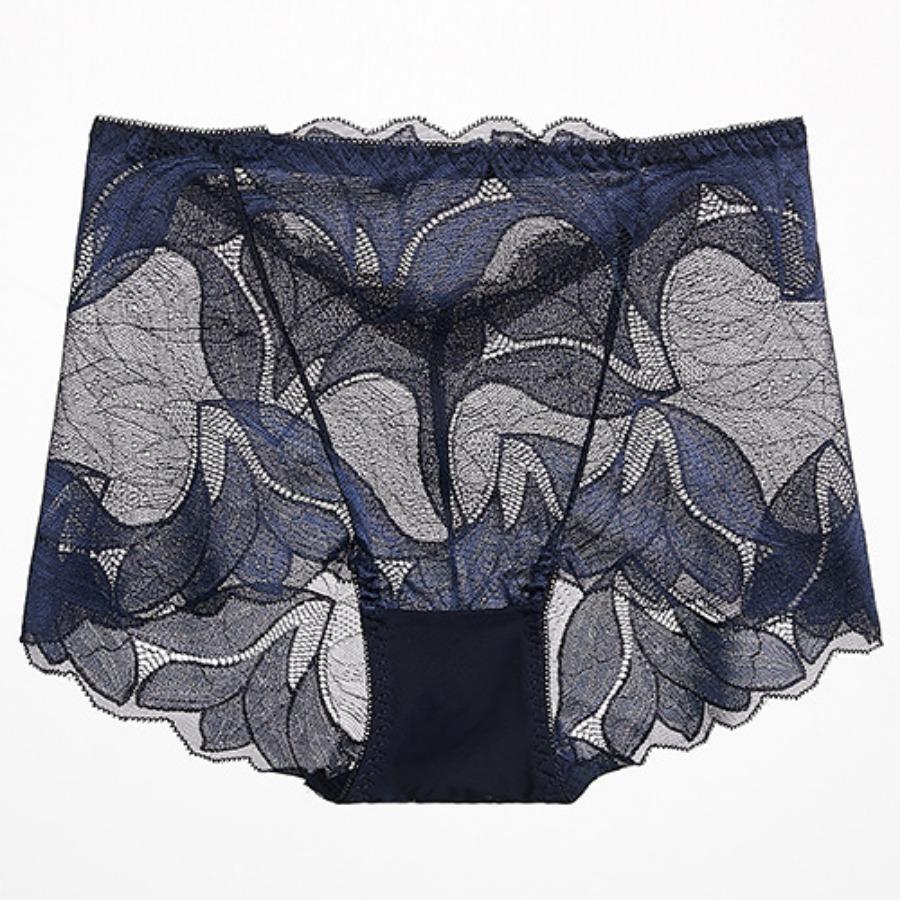 

Сексуальные кружевные бесшовные трусики для женщин с высокой талией, прозрачная сетка, нижнее белье больших размеров, удобные антибактериальные трусики L