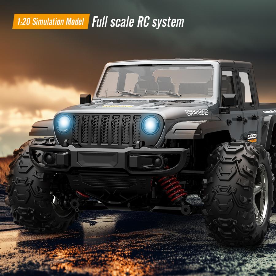C8819 1:20 4WD RC Bil Offroad med LED-lys Fullskala Simulering Profesjonell 2.4G Fjernkontrollbiler Pickup Leke