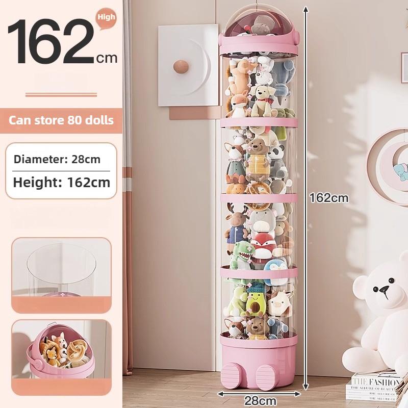 Toy Storage Tube Doll Organizer Bucket Large Transparent Organizing Cylinder Multifunctional Luxury Plastic Organization Boxes