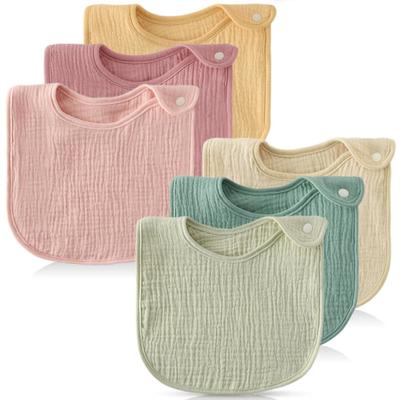 GoUseGo Baby Set of Solid Gauze Baby Bibs for Boys and Newborn Cotton Bibs In Natural and Muted Perfect for Baby Shower Gifts Bibs, 6, Girls, Colors,