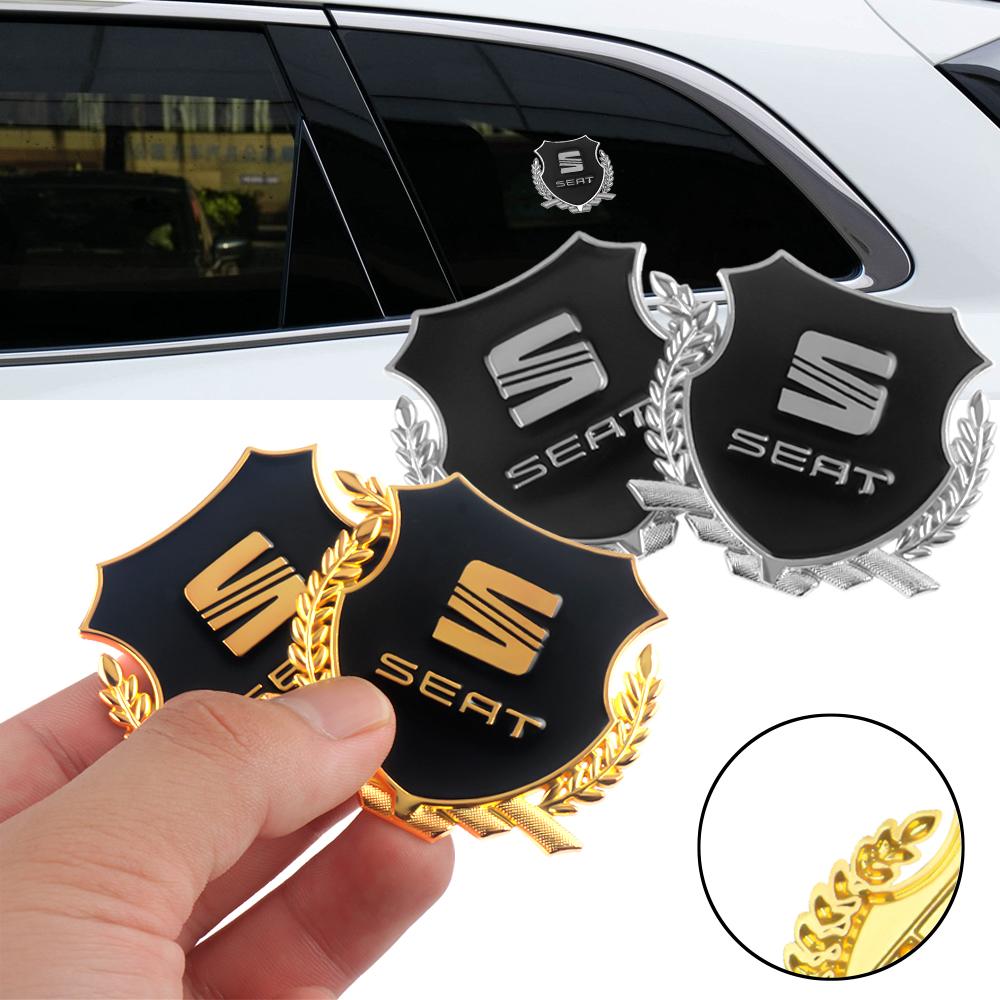 NBNY6 2Pcs Car Styling 3D Metal Logo Body Fender Side Window Decoration Stickers For Seat FR Leon Lbiza Cupra Ateca Arosa Exeo Toledo