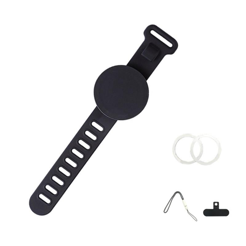Silicone Magnetic Phone Wrist Strap Holder 360 Rotation Adjustable Viewing Angles Secure Grip For Mobile Devices
