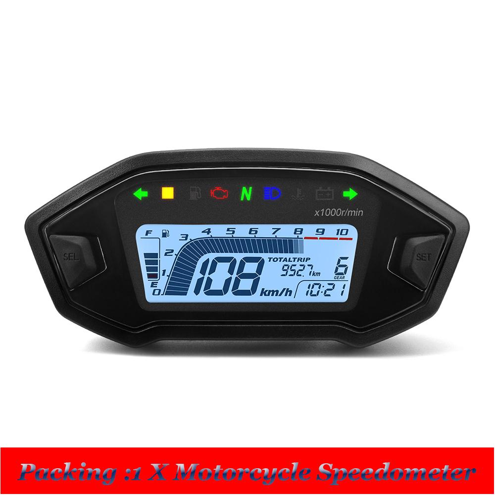 LED Digital Meter Motorcycle Speedometer Adjust Backlight ODO TRIP KMH MPH for 2-4 Cylinders Engines Motor instruments For Honda