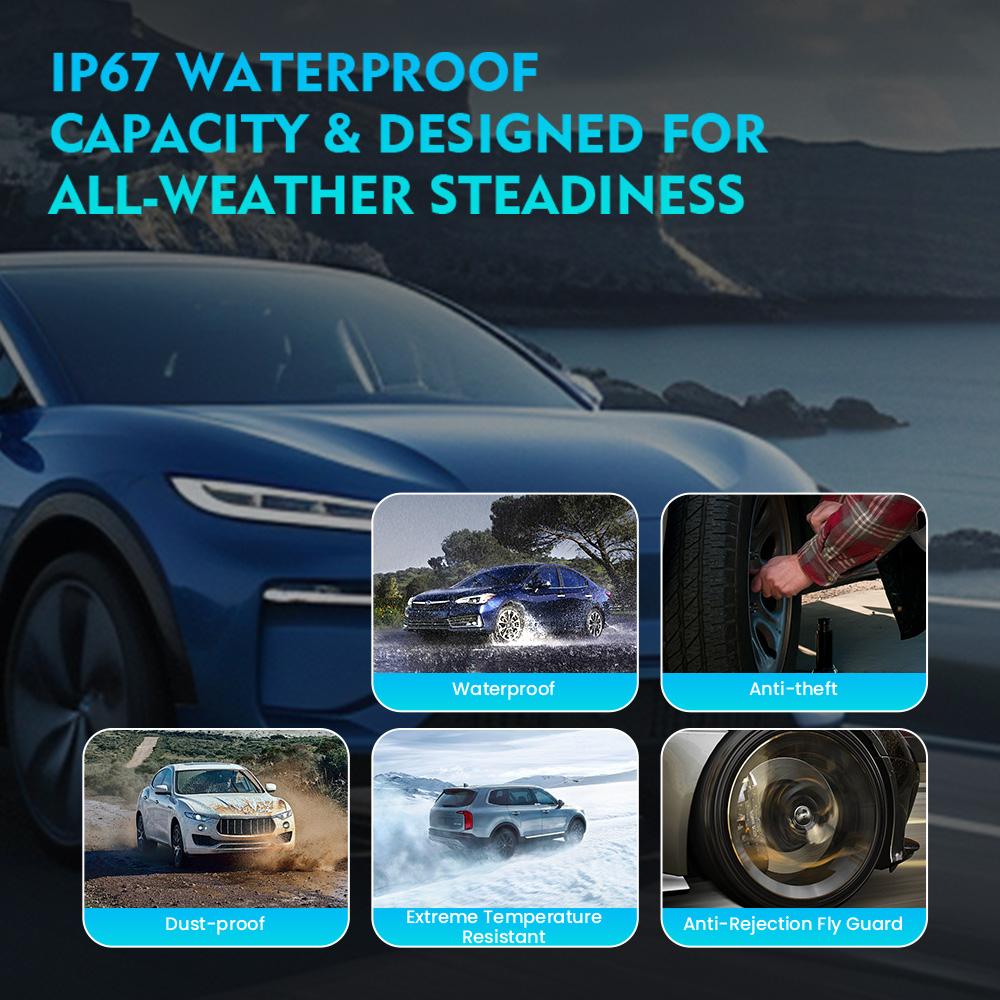 Auto Security Alarm Systems Car Tire Pressure Monitoring System USB / Solar TPMS Tyre Temperature Monitor Digital LCD Display