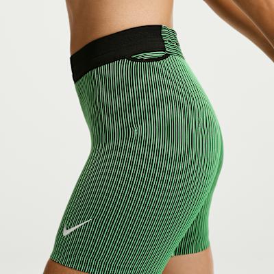 Pantaloncini da Donna Nike AEROSWIFT Pantaloncini da Corsa da Donna Dreamy Green/Nero/Bianco/Bianco Moderati