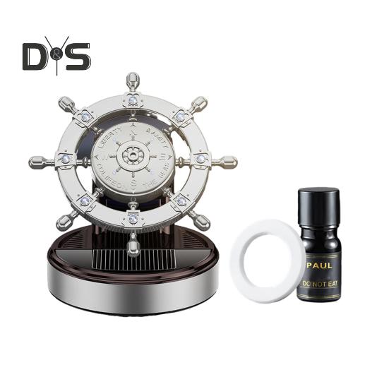 Car 360 Solar Aromatherapy Power Degree Rotation Air Freshener Car Accessories Interior Creative Helm Shape Auto Air Purifier