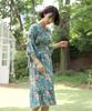Ppaeppae Winged Sleeve V-Neck Elastic Waist Floral Dress