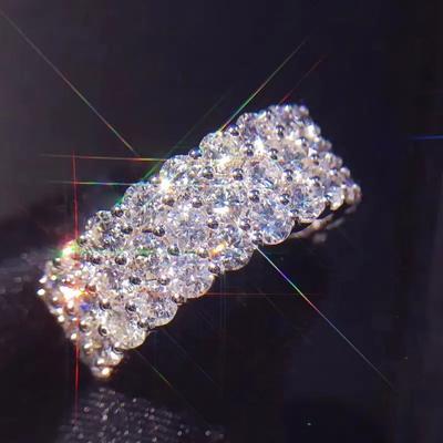 Huitan Full Bling Iced Out Kubisk Zirkonia Ring för Kvinnor Färgband Modern Mode Bröllopsfest Mångsidiga Lyxiga Smycken