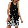 Women's V-neck Summer Casual Beach Vacation Women's Sleeveless Floral Print Sundress