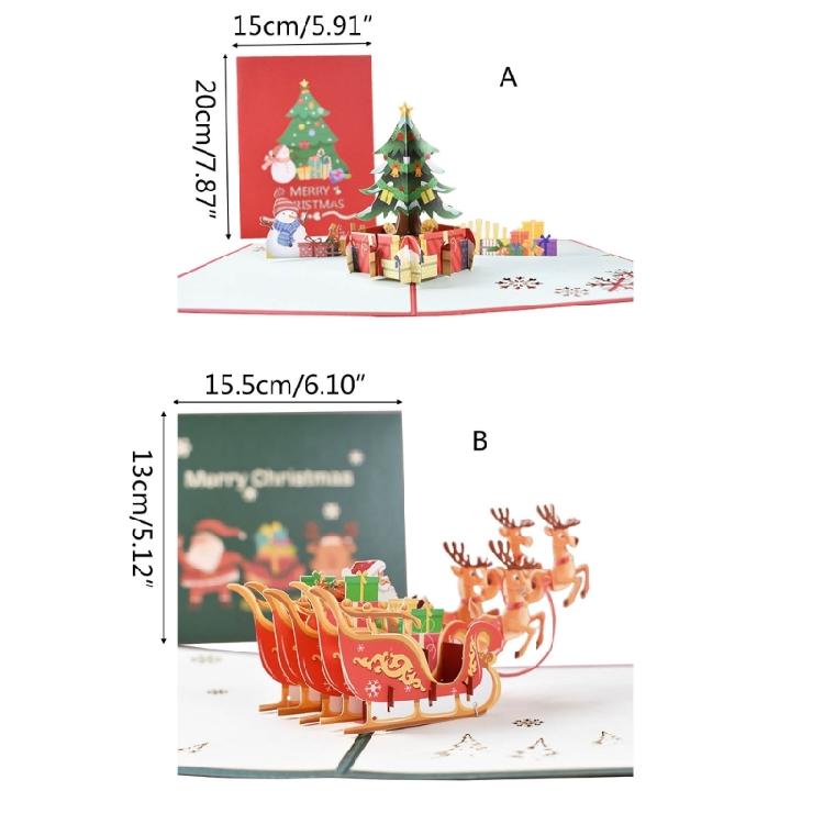 Pop-Up Cards Christmas Party Decorations New Year Greeting Card Party Invitation