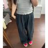 Women's High-Waisted Plaid Wide-Leg Drawstring Pants for Spring & Summer - Trendy and Versatile Loose Fit.