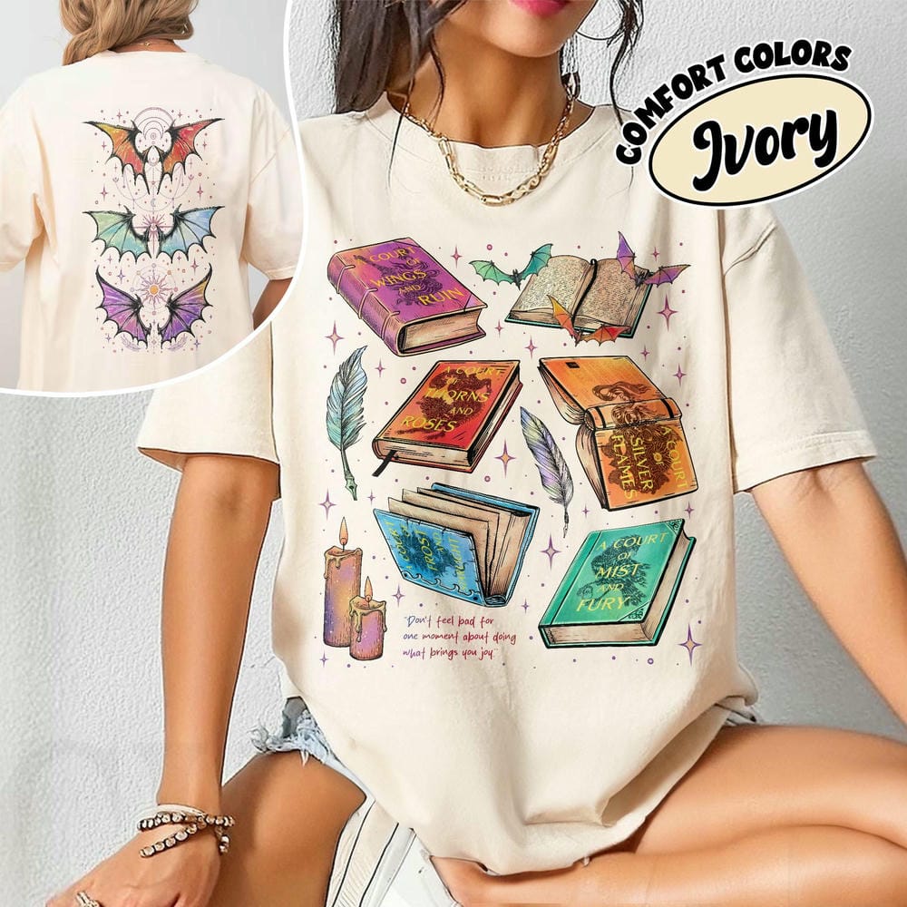 Women Retro Fan Of ACOTAR Series Two Sided Comfort Shirt The Bat Boys Velaris Book Lover Unisex Y2K Top Daily Trendy Streetwear