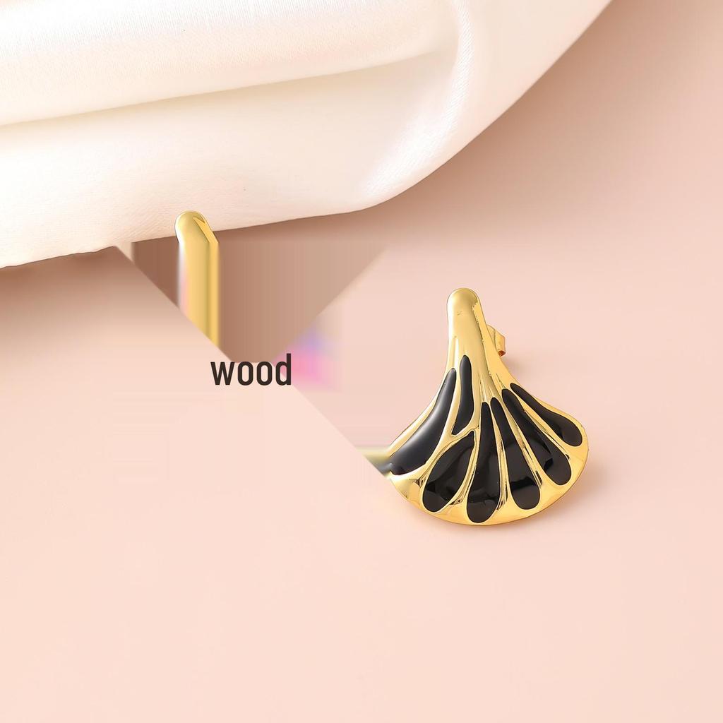 French Enamel Drip Oil Earrings: Stainless Steel, Irregular, Titanium Women's Luxury