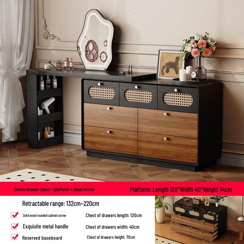 French Antique Style Retro Chest of Drawers and Dressing Table - High-End Bedroom Storage Cabinet 2025.