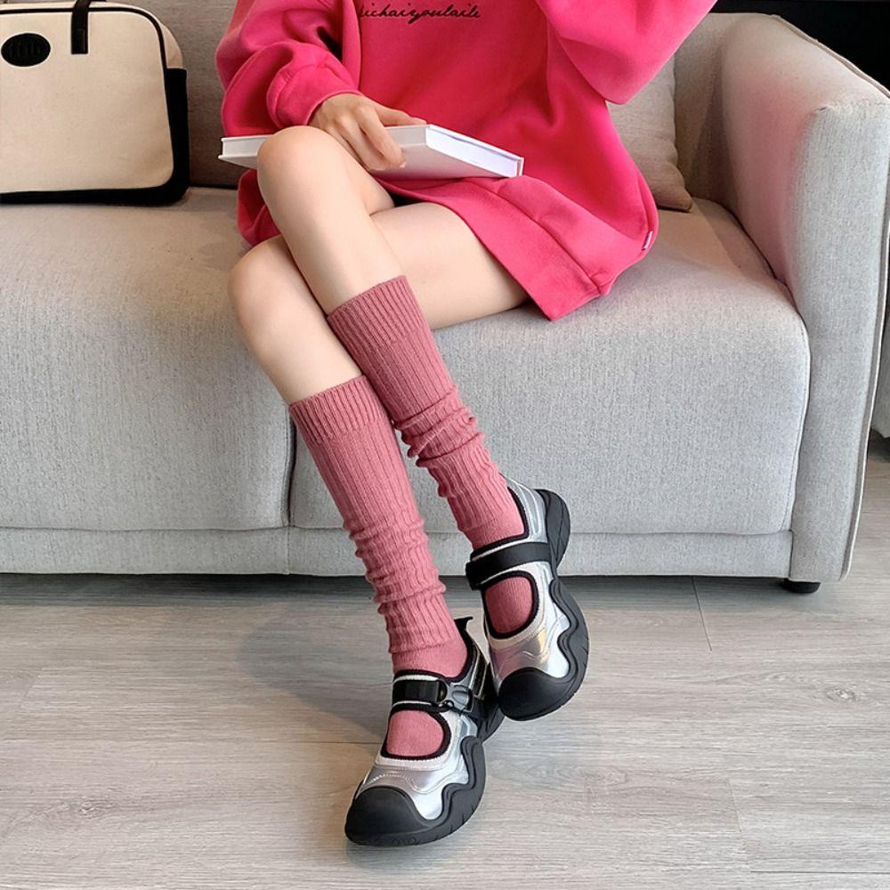 

Solid Color Women Long Socks Sweat-absorbing Elasticity Female Stockings Women s серый