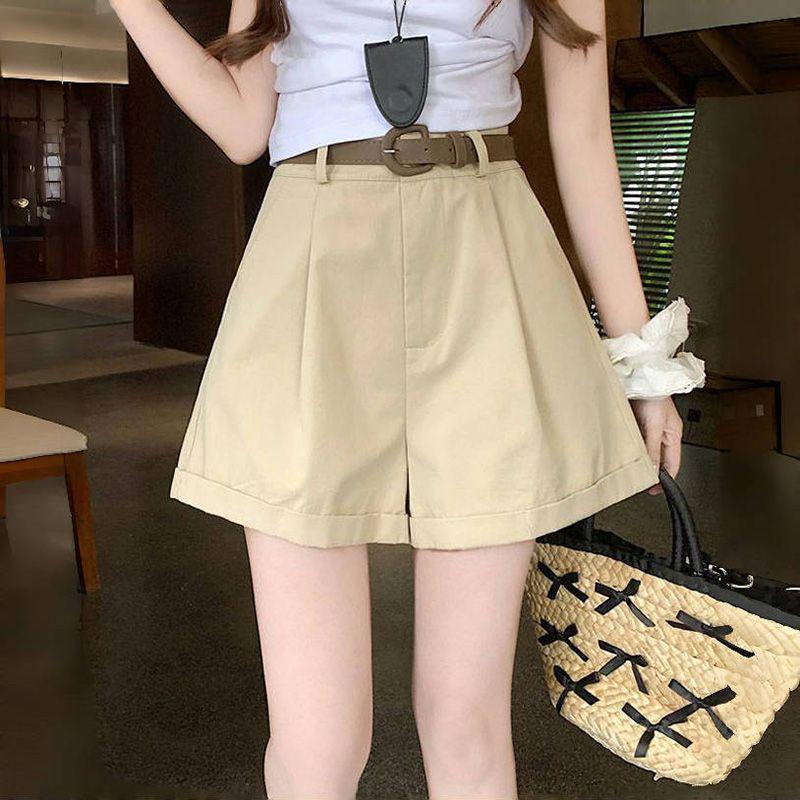 

Women s Summer Casual Loose A-line Cuffed Shorts - Japanese Style Versatile Hot Pants S