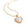 Youthway Delicate Retro Gold Plated Stainless Steel Texture Love Heart Imitation Pearl Pendant Necklace Women Jewelry Party