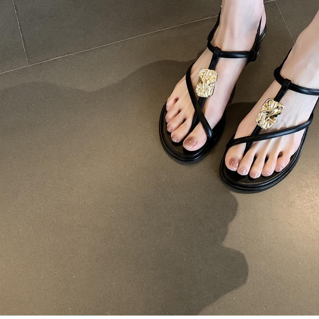 Grape mother studiolee holiday wind thin belt toe metal buckle thick heel sandals women's 2025 new summer