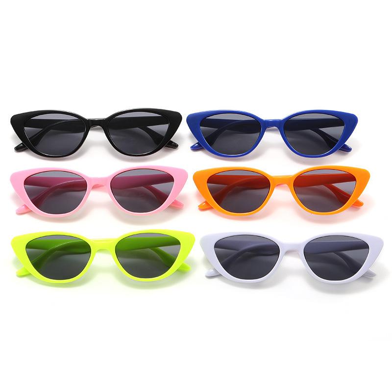 Children's Glasses Fashion Sunglasses Triangle Cat Eye Bright Color Lens Personalized Trendy Style