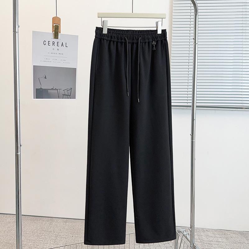 

2025 Early Spring Plus Size High Waist Wide-Leg Pants - Slimming and Flaw-Hiding 3XL (120-140 jin) чорний