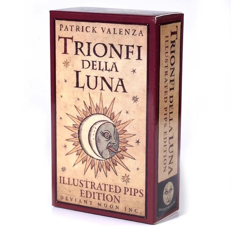 Trionfi Della Luna Tarot 78 Card Deck with PDF Guidebook Fortune Telling Card Game Travel Cersion Reversed Chakra Planet Zodiac